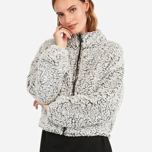 NWT Express Teddy Cropped Jacket - Size XXS - Picture 2 of 9